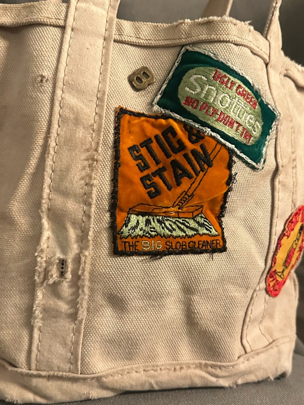 Vintage L.L.Bean Mini Boat & Tote | Distressed Canvas Bag w/ Patches | Rare - Picture 5 of 6